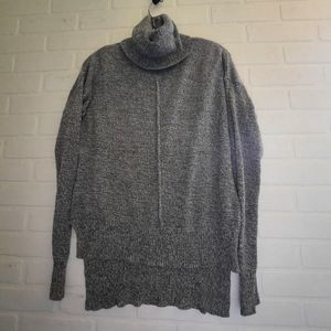 Guilty Lightweight Grey Mix Knit High Low Turtleneck Pullover Size Large